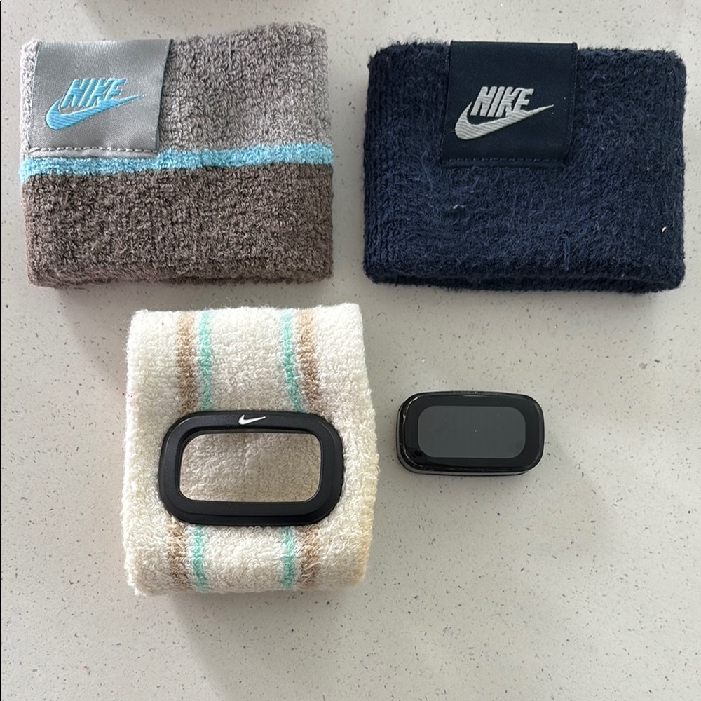 Nike Timing Wristbands in Black, Blue, and Cream - Picture 3 of 4